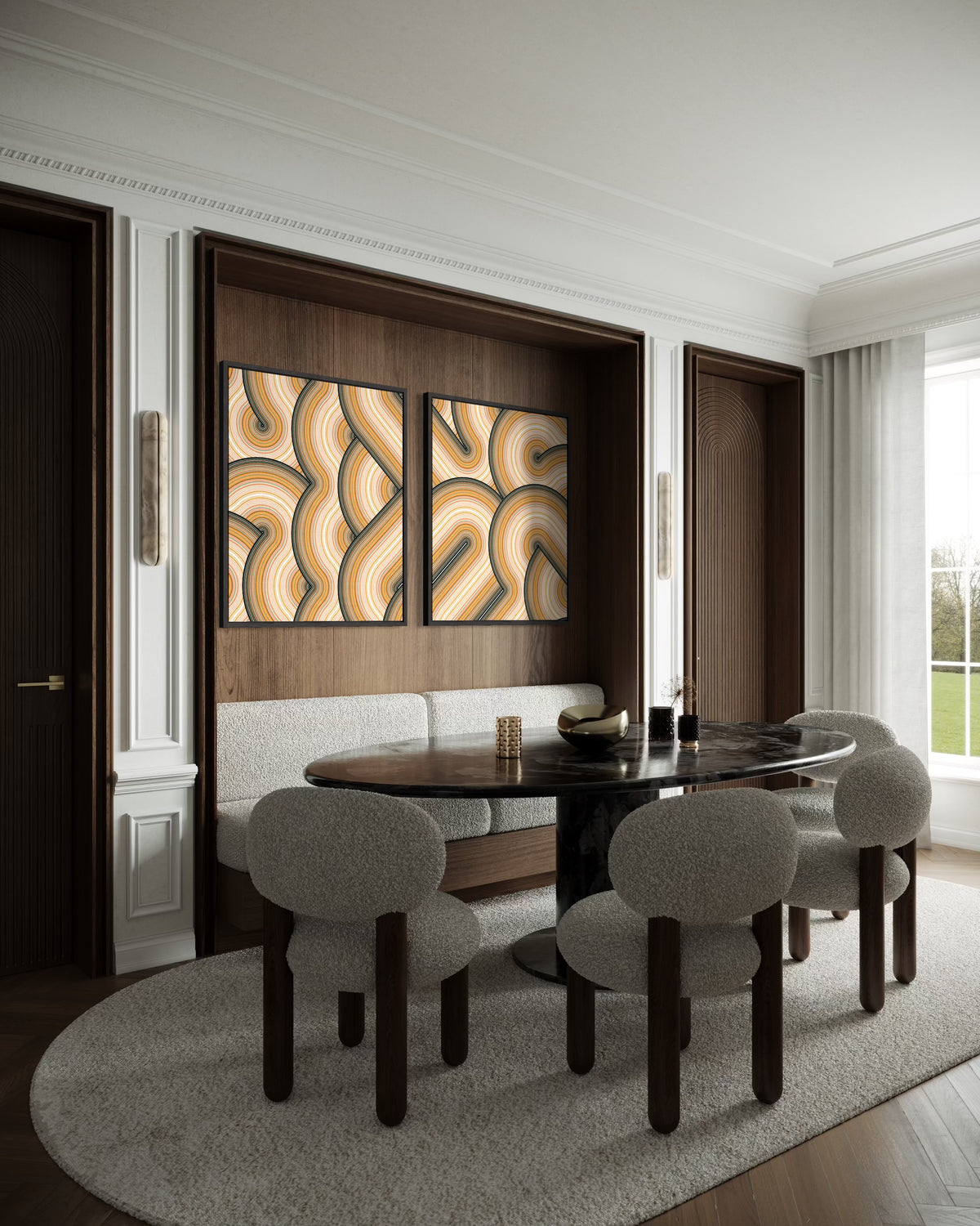 Warm Earthy Minimalism (Diptych)