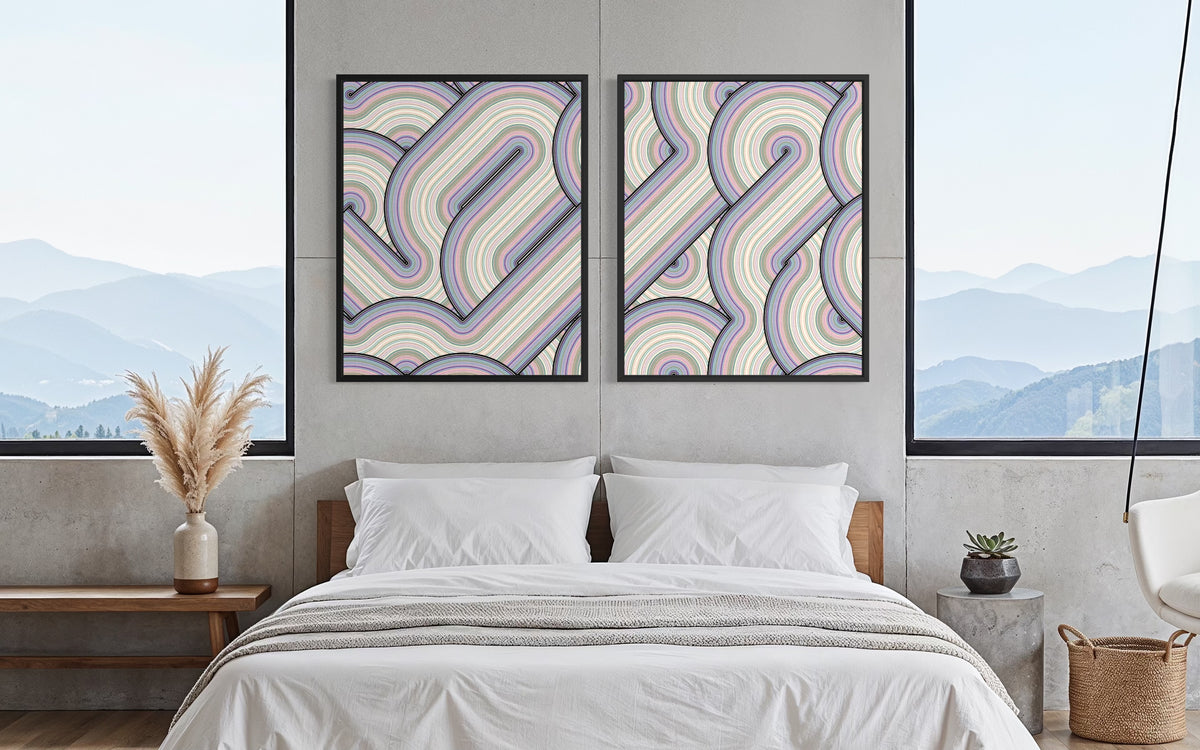 Dusty Pastel Revival (Diptych)