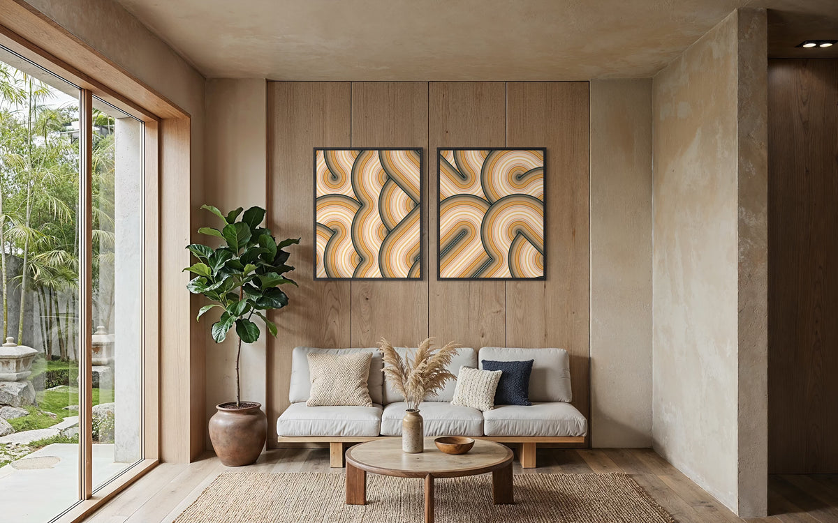Warm Earthy Minimalism (Diptych)