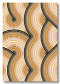 A square plotted artwork featuring a retro 1970s psychedelic pattern with wavy, flowing lines in black, beige, brown, and orange.