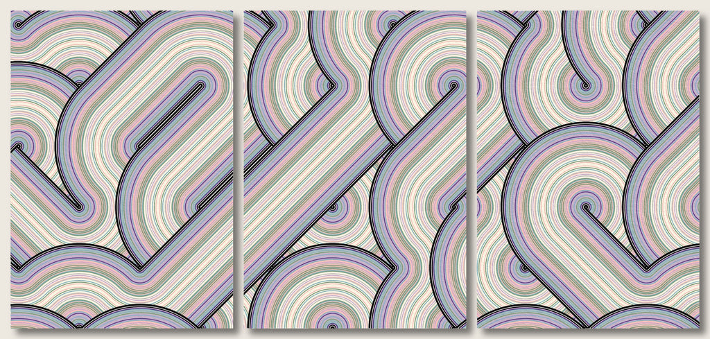 Dusty Pastel Revival (Triptych)