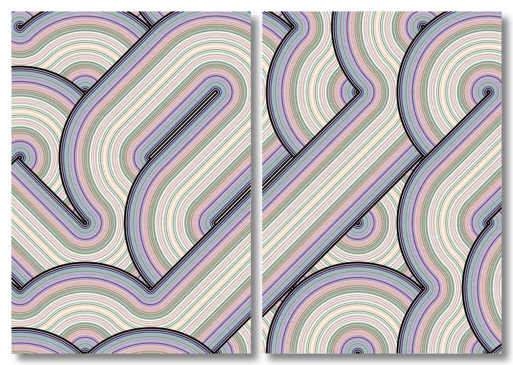Dusty Pastel Revival (Diptych)